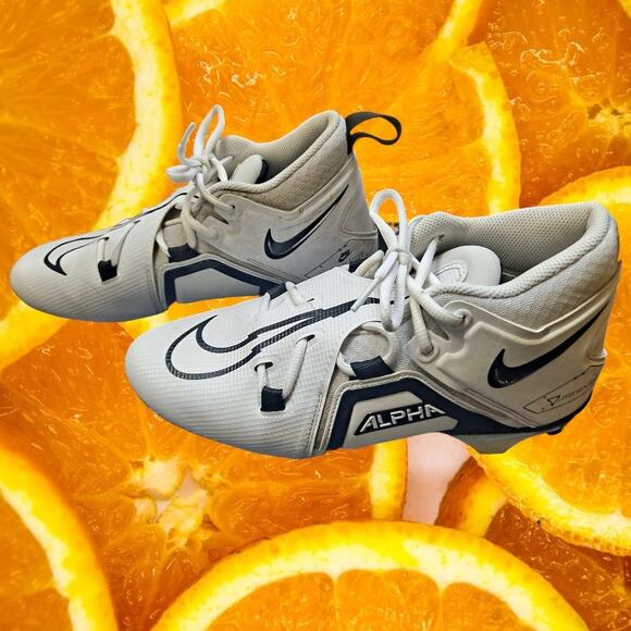 Nike‎ Alpha High Top White With Black Football Cleats Size 8.5 - Picture 1 of 10